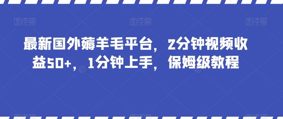 最新国外薅羊毛平台，2分钟视频收益50+，1分钟上手，保姆级教程【揭秘】-云创网