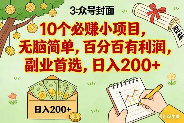（16948期）8个必赚小项目，无脑简单，百分百有利润，副业首选，日入200+-优优云创