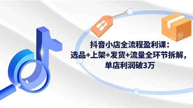 （16593期）抖音小店全流程盈利课：选品+上架+发货+流量全环节拆解，单店利润破3万-优优云创