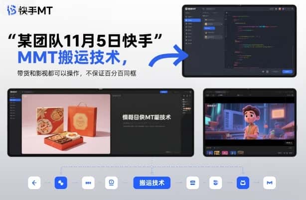 某团队11月5日快手MT搬运技术，带货和影视都可以操作，不保证百分百同框，自测-副业吧