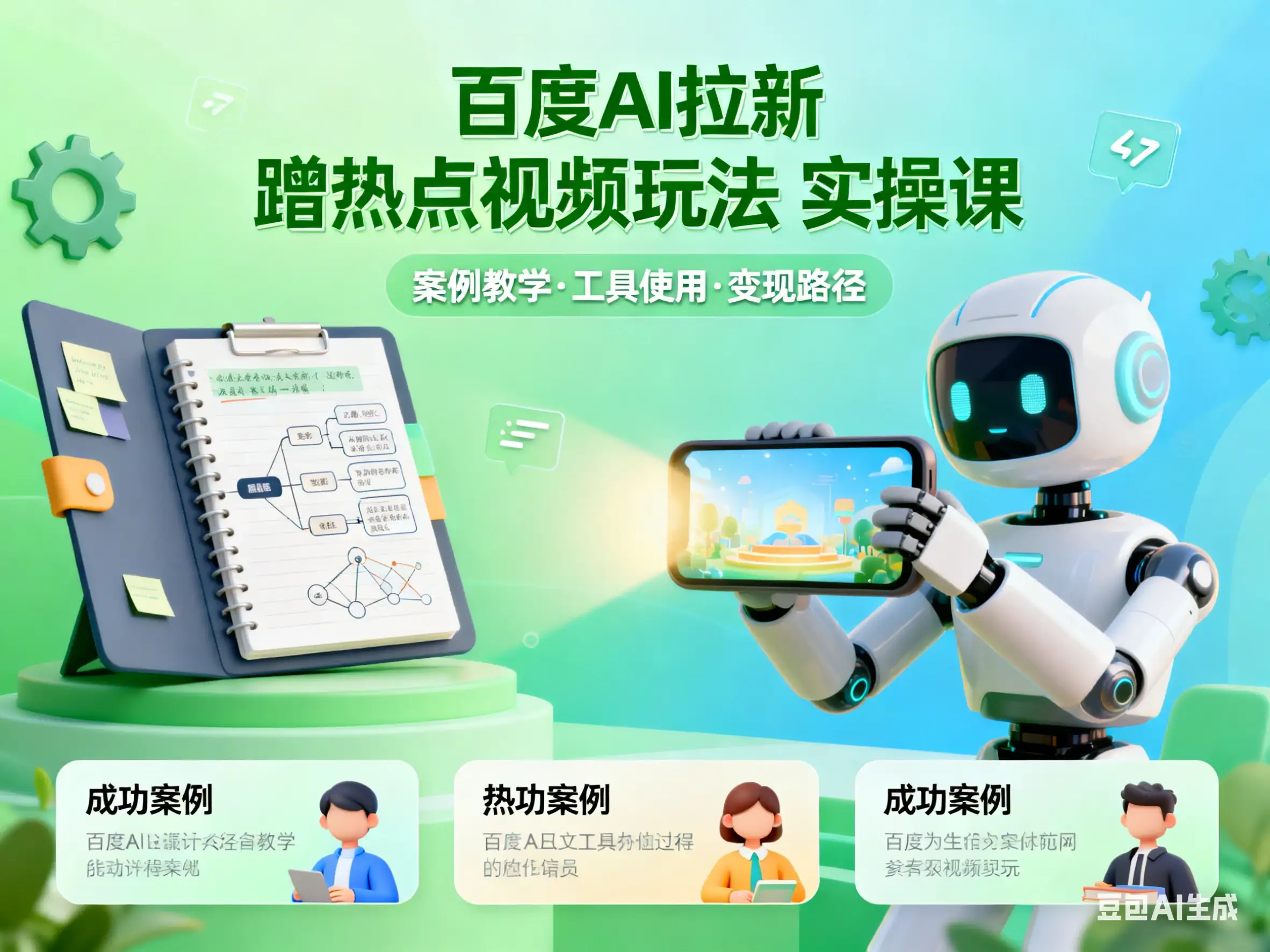 百度ai拉新 蹭热点视频玩法 实操课-副业吧