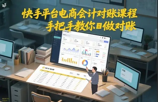 【精】快手平台电商会计对账课程,手把手教你做对账-副业吧