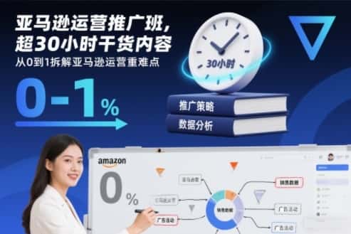 亚马逊运营推广班,超30小时干货内容,从0到1拆解亚马逊运营重难点 亚马逊运营推广班,超30小时干货内容,从0到1拆解亚马逊运营重难点