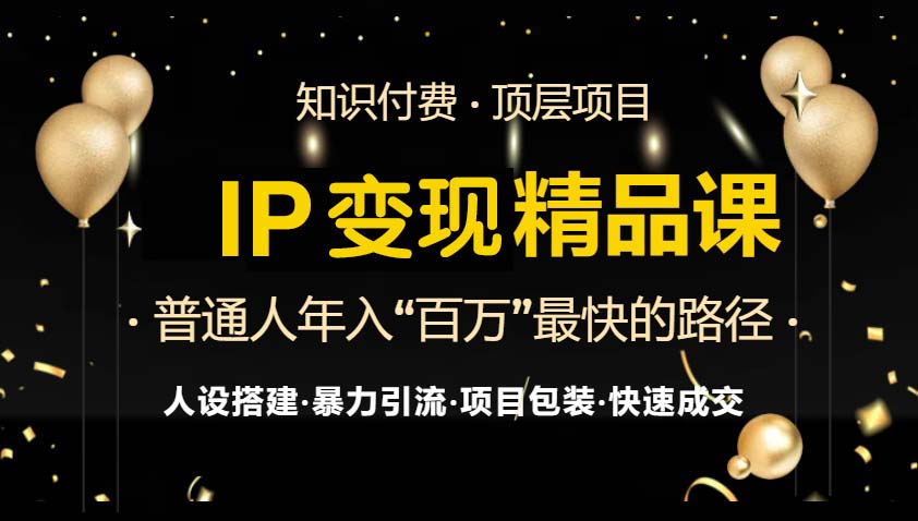 IP变现最新精品课程，知识付费全流程+最强引流术+小白避坑指南-云创网