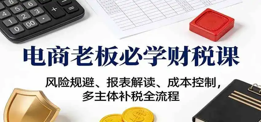 电商老板必学财税课：风险规避、报表解读、成本控制，多主体补税全流程-副业吧