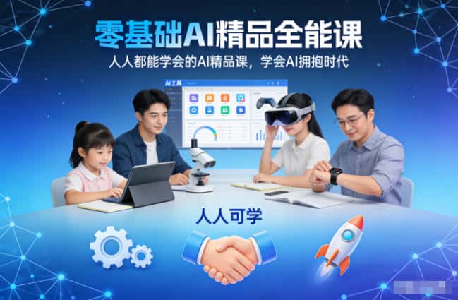 零基础AI精品全能课，人人都能学会的AI精品课，学会AI拥抱时代-优优云创